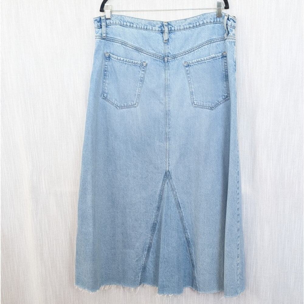 FRAME Dorothy Denim Midi Maxi Skirt Womens 33 Blue Cotton A-line Relaxed - Picture 3 of 9